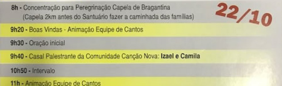 1ª Peregrinação Das Famílias ao Santuário Nossa Senhora da Salette